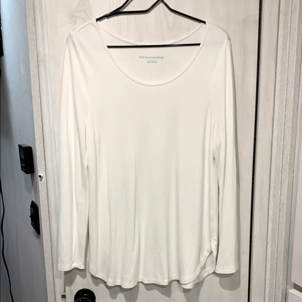 Soft Surroundings Women's White Long Sleeve Top